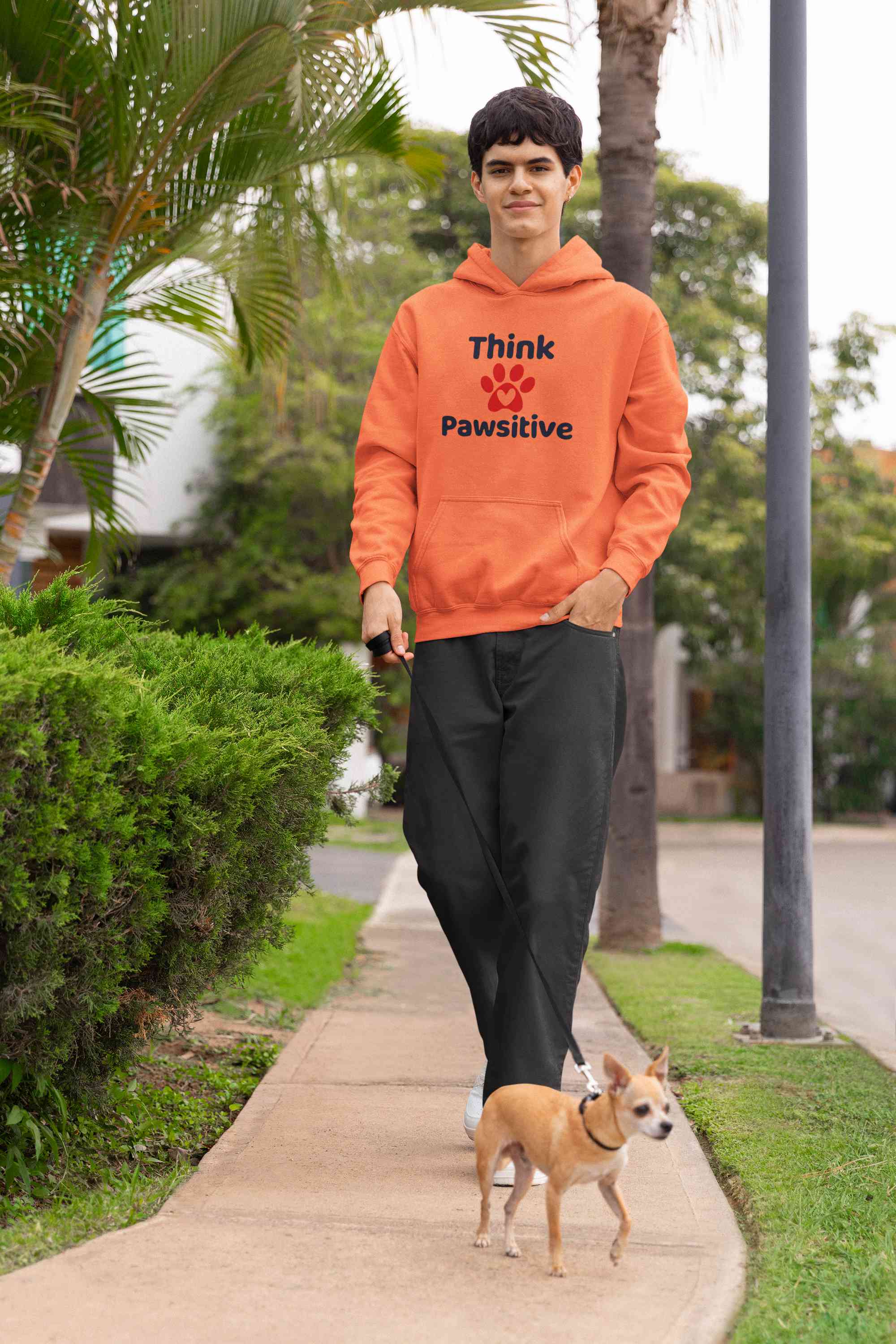 Think Pawsitive Men Hoodies-FunkyTeesClub