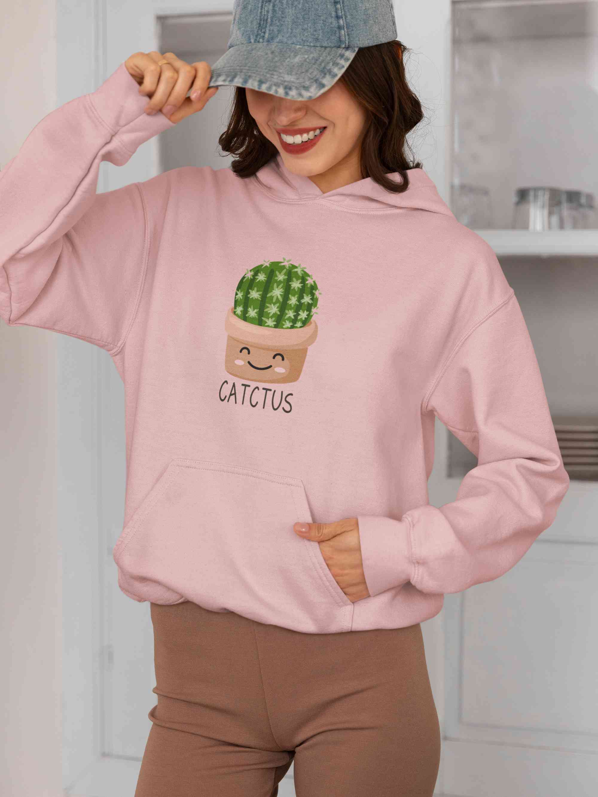 Catctus Funny Graphics Hoodies for Women-FunkyTeesClub