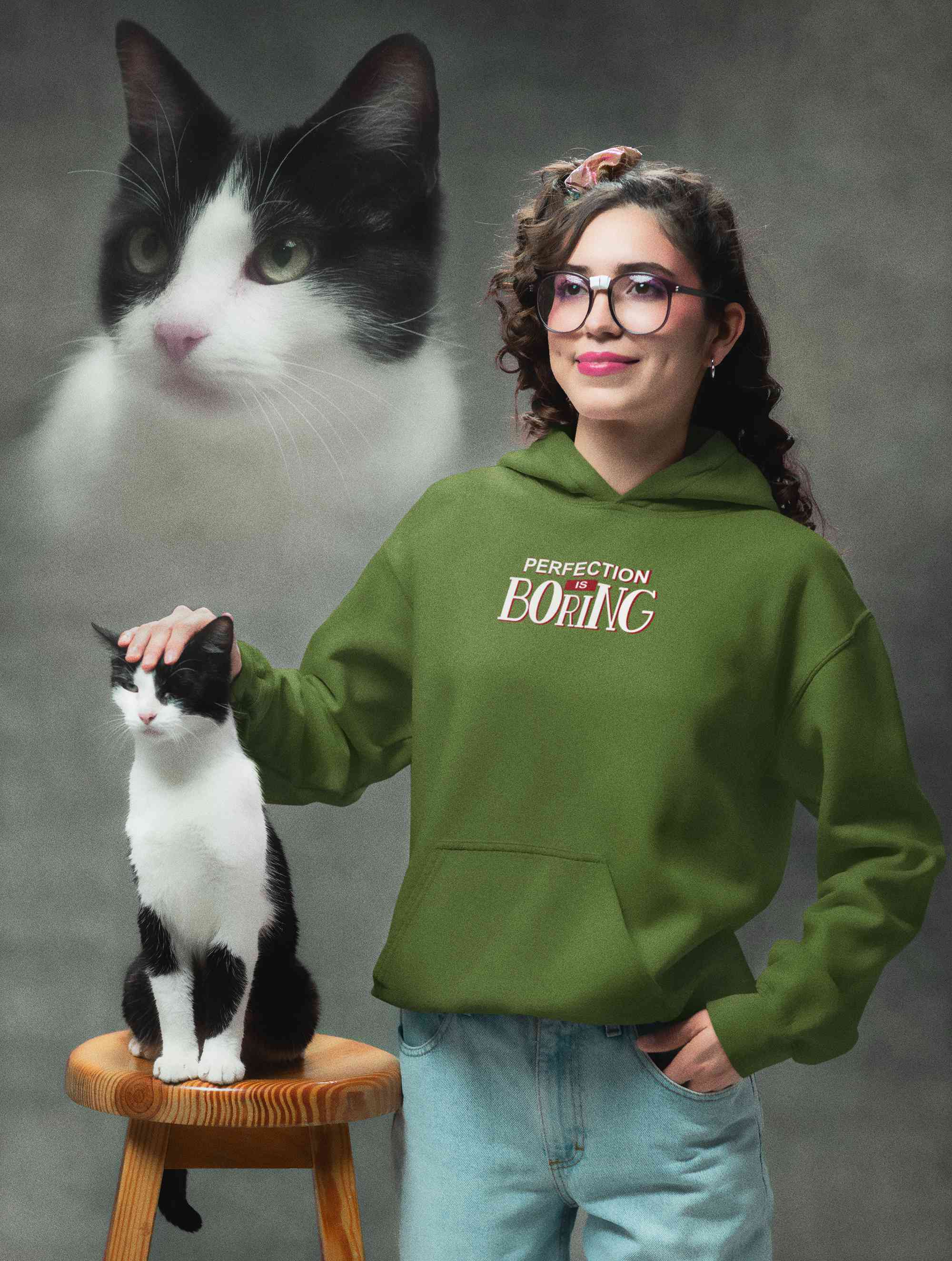 Perfection Is Boring Quotes Hoodies for Women-FunkyTeesClub