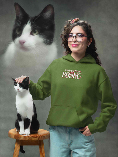 Perfection Is Boring Quotes Hoodies for Women-FunkyTeesClub