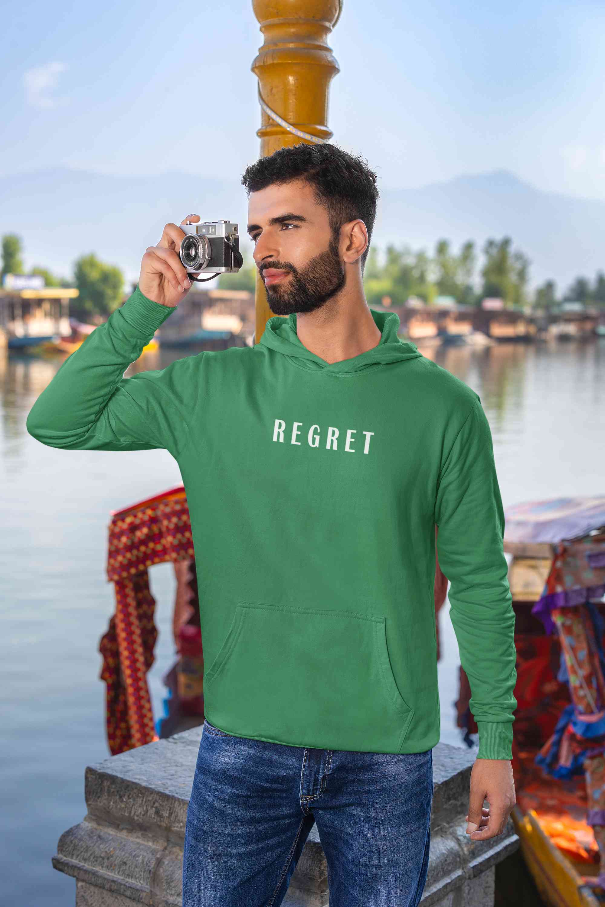 Regret Typography Men Hoodies-FunkyTeesClub