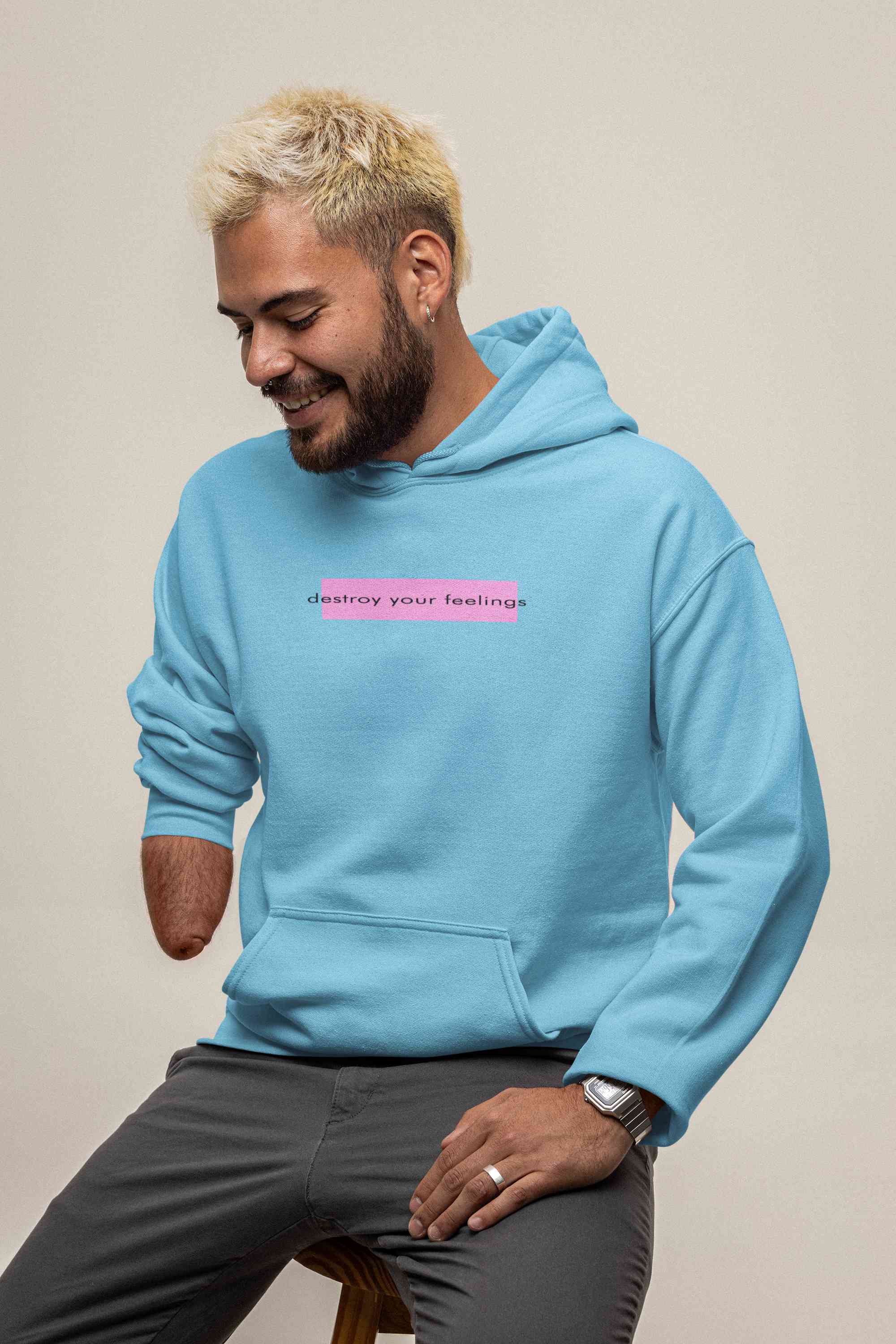 Destroy Your Feelings Minimals Men Hoodies-FunkyTeesClub