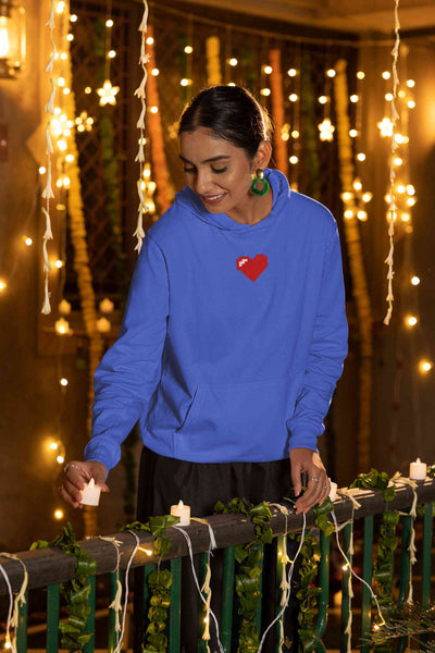 8 Bit Heart Minimals Hoodies for Women-FunkyTeesClub
