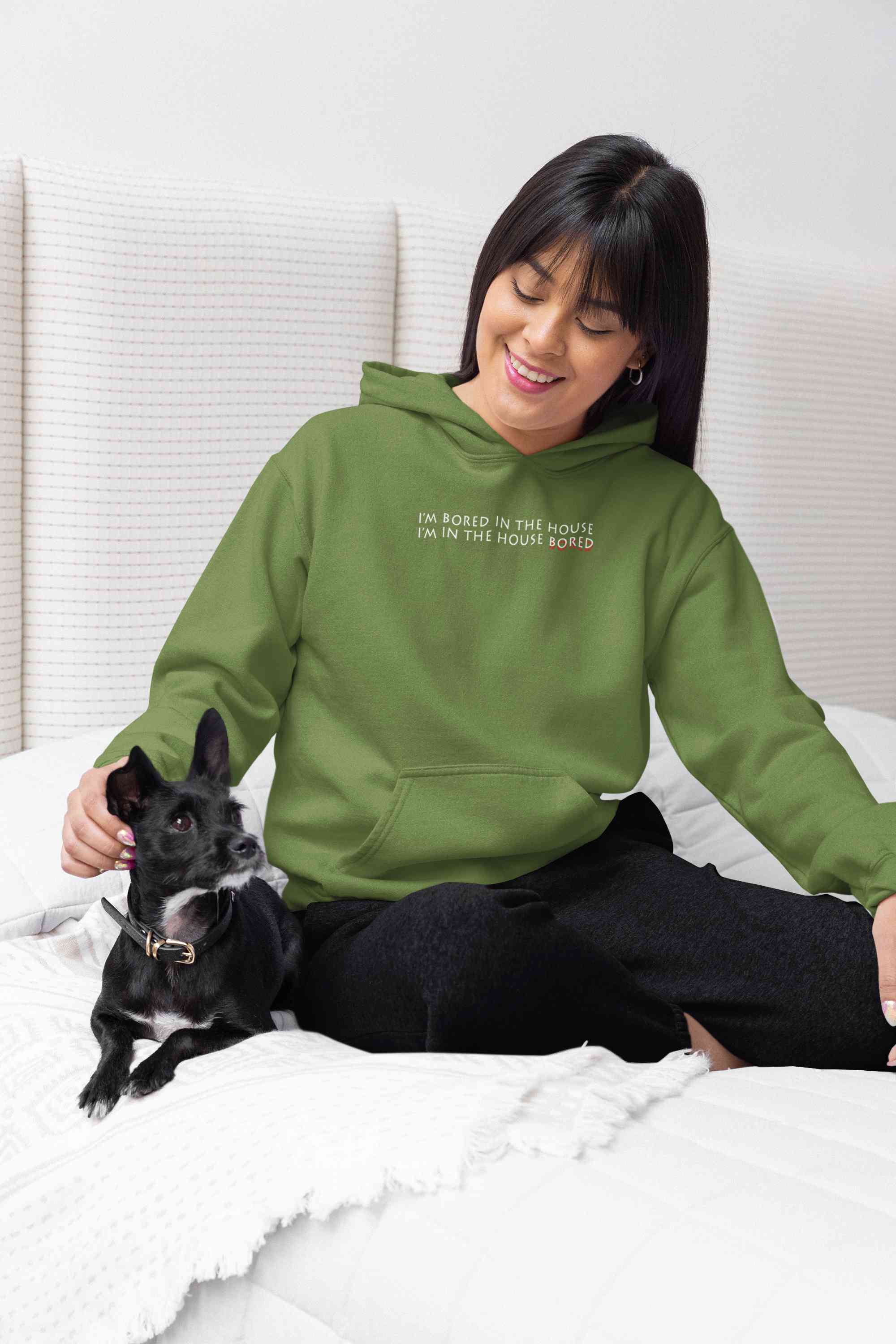 I Am In The Bored House Minimals Hoodies for Women-FunkyTeesClub