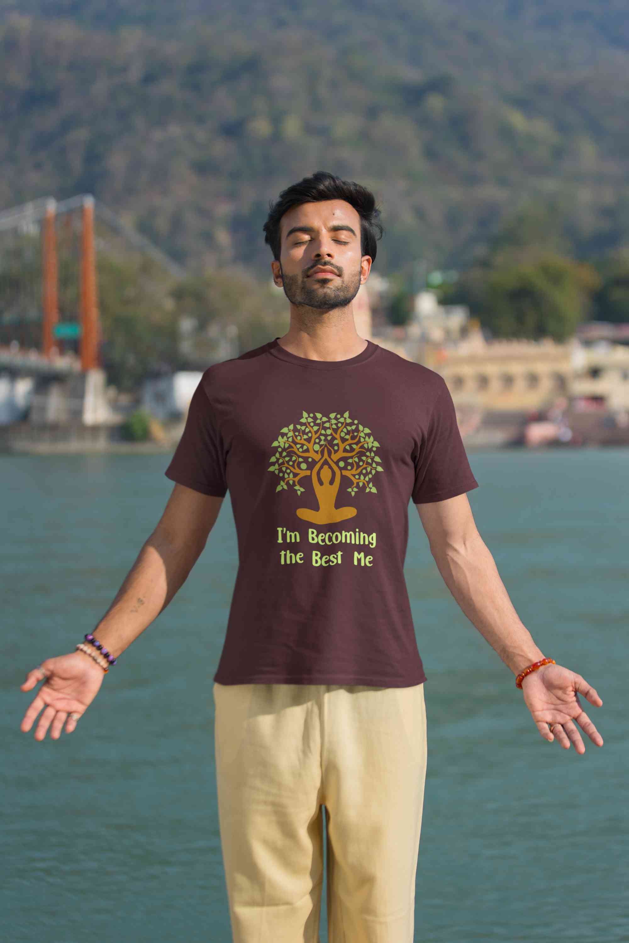 Best Of Me Yoga Mens Half Sleeves T-shirt- FunkyTeesClub