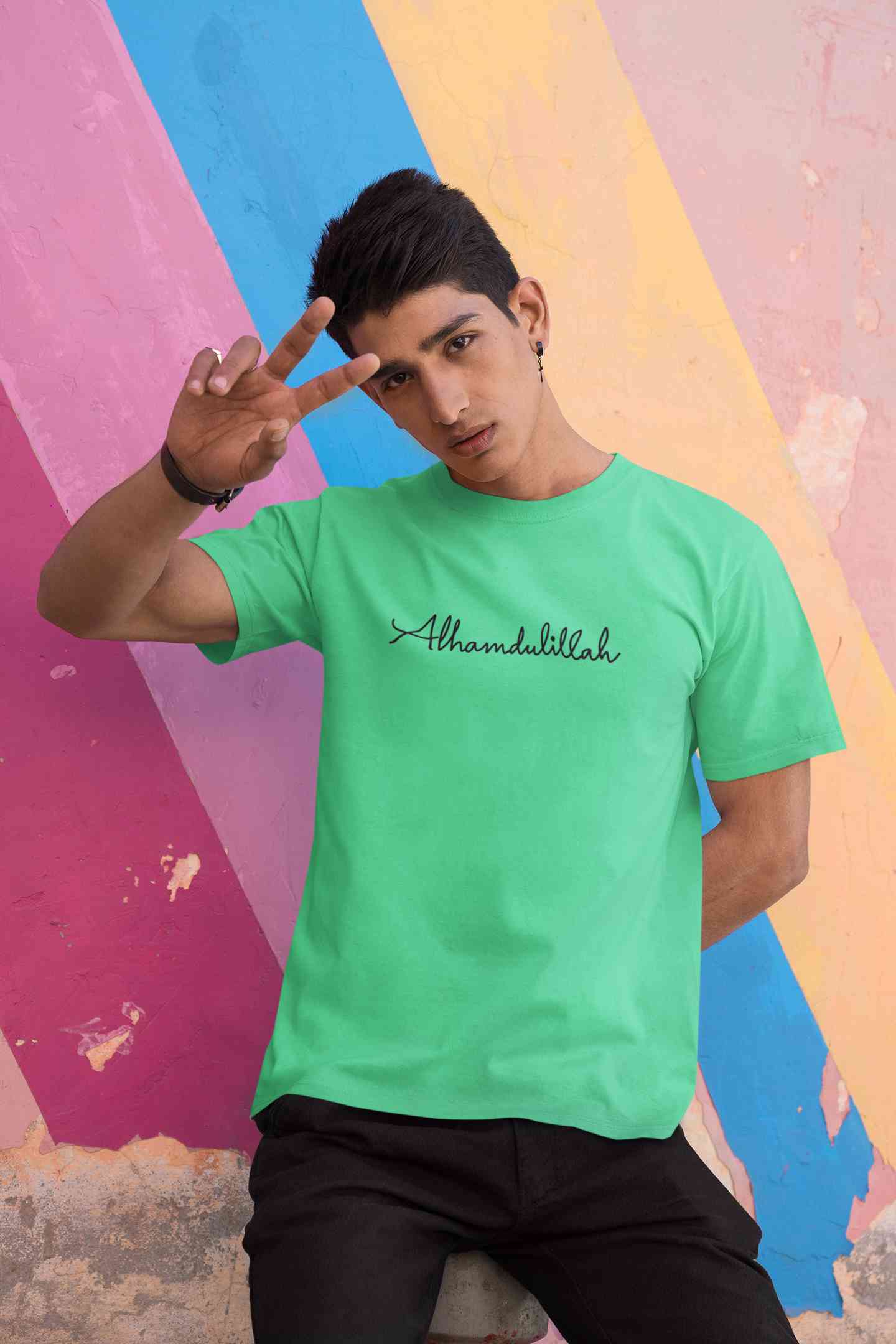 Alhamdulillah Mens Half Sleeves T-shirt- FunkyTeesClub
