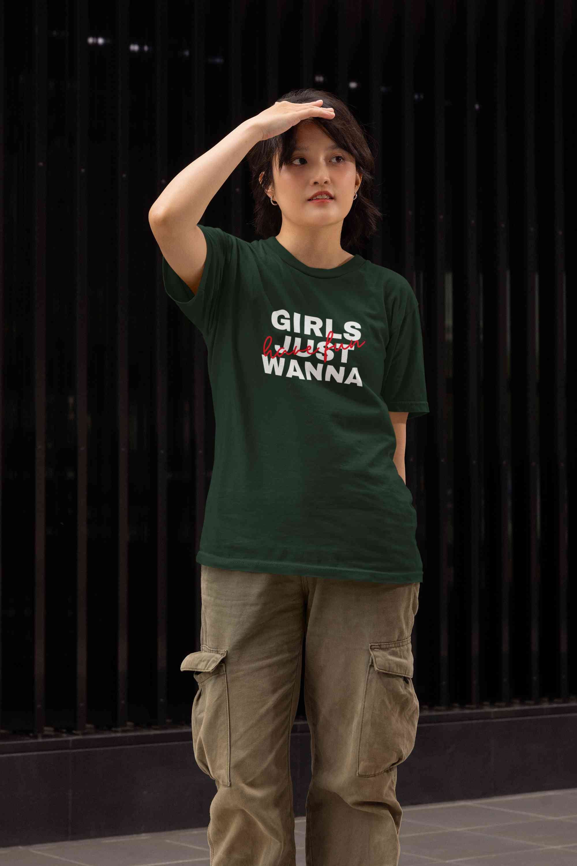 Girls Just Have Fun Typography Women Half Sleeves T-shirt- FunkyTeesClub