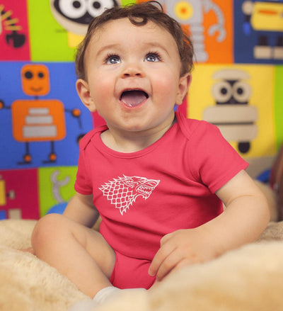 GOT Game Of Thrones Stark Logo Rompers for Baby Boy- FunkyTradition FunkyTradition