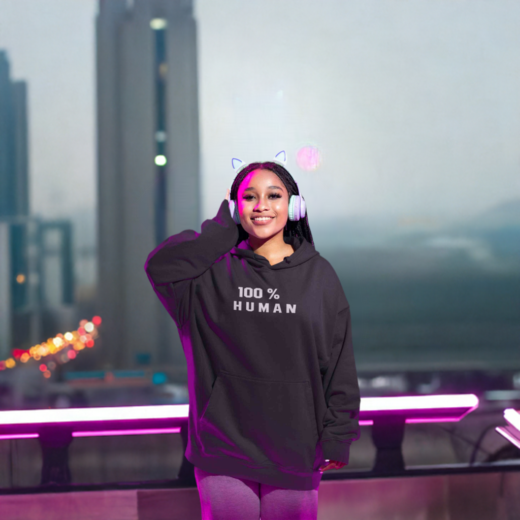 100 Percent Human Minimals Hoodies for Women-FunkyTeesClub
