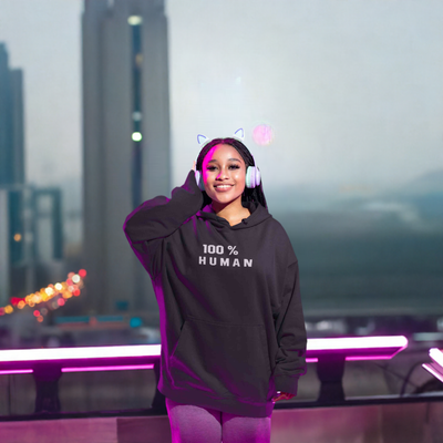 100 Percent Human Minimals Hoodies for Women-FunkyTeesClub