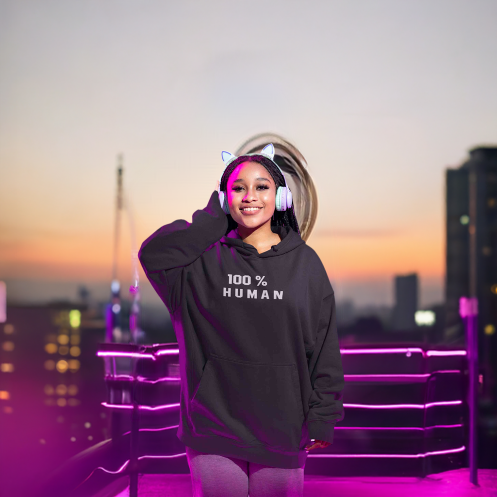 100 Percent Human Minimals Hoodies for Women-FunkyTeesClub