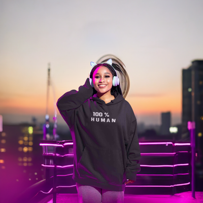 100 Percent Human Minimals Hoodies for Women-FunkyTeesClub