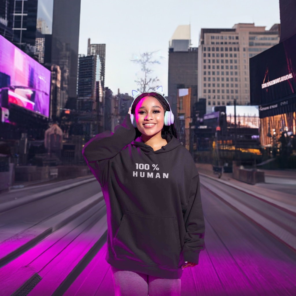 100 Percent Human Minimals Hoodies for Women-FunkyTeesClub