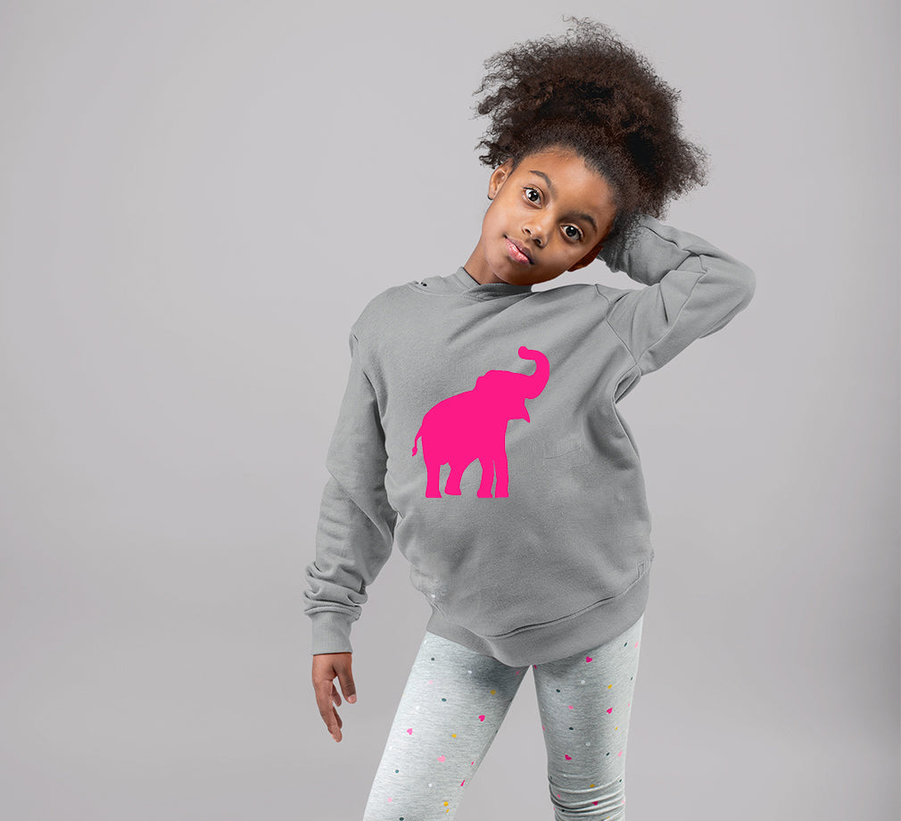 Pink Elephant Girl Hoodies-FunkyTeesClub