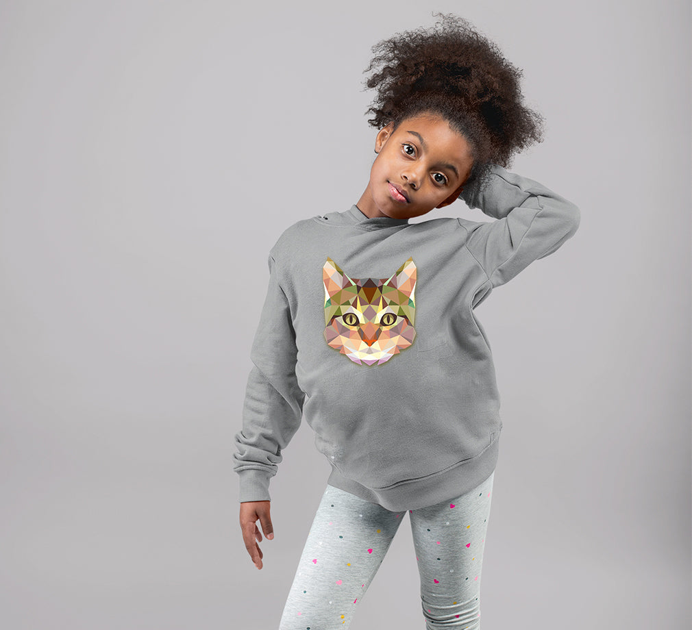 TRIANGLE CAT Girl Hoodies-FunkyTeesClub