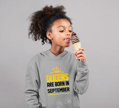 Queens Are Born In September Girl Hoodies-FunkyTeesClub