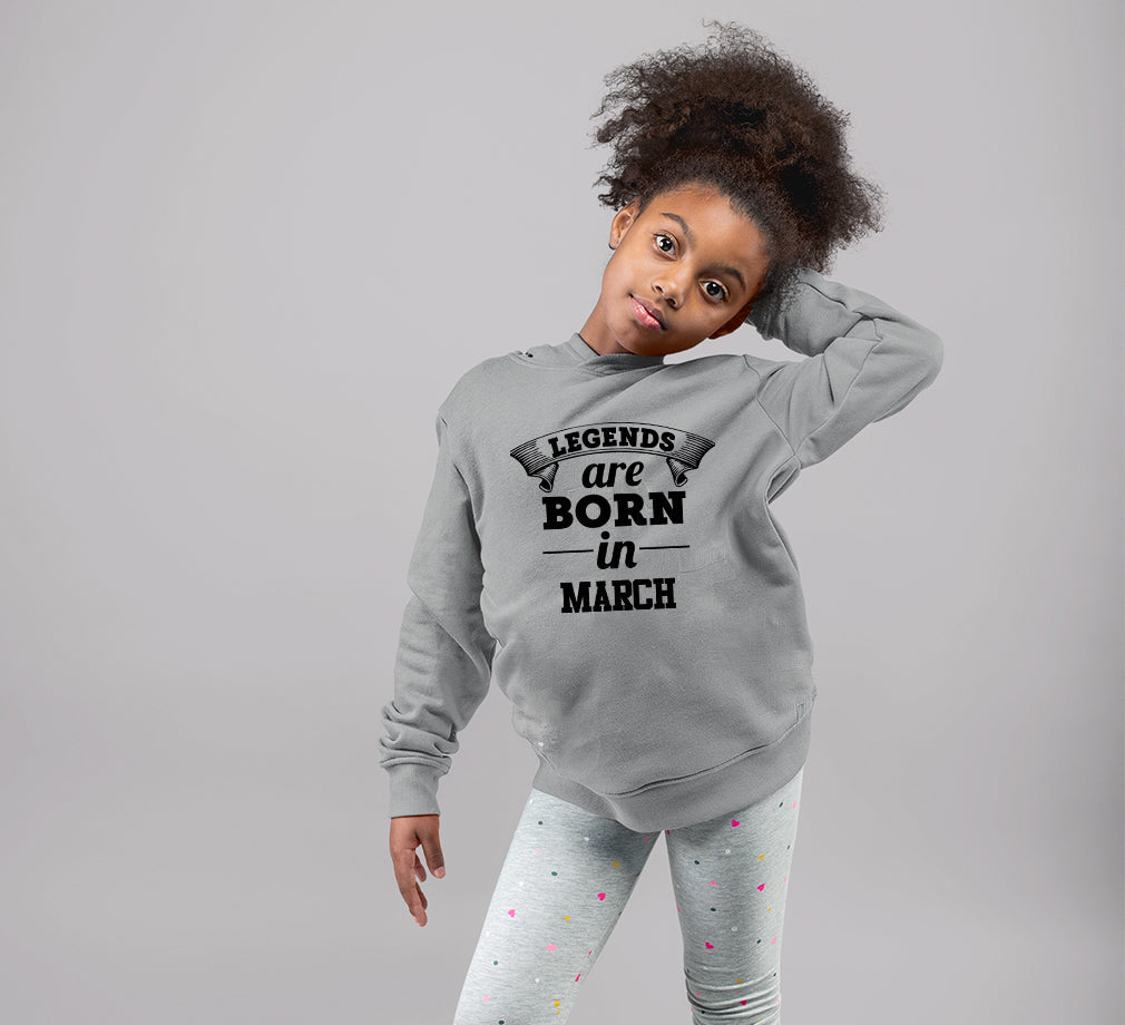 Legends are Born in March Girl Hoodies-FunkyTeesClub