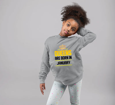 Queens Are Born In January Girl Hoodies-FunkyTeesClub