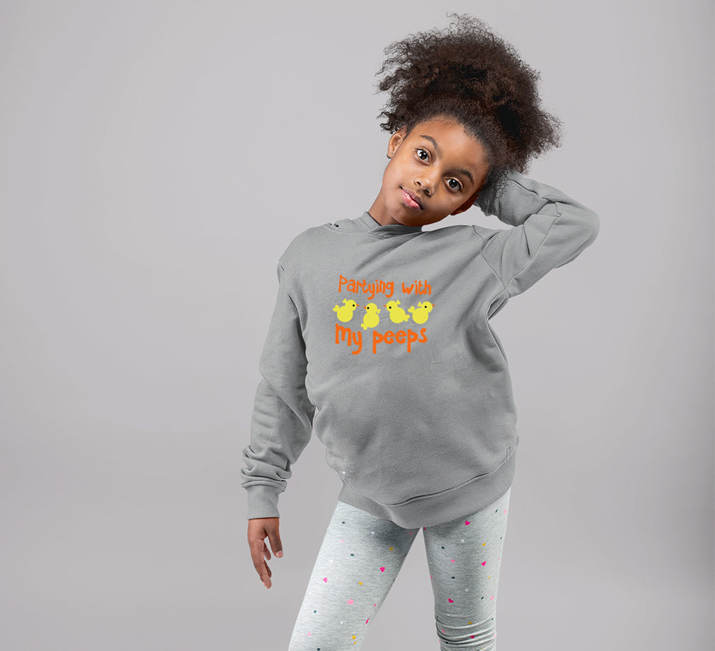 Partying With My Peeps Girl Hoodies-FunkyTeesClub