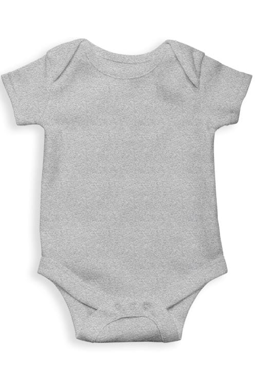 Plain Grey Baby Romper- FunkyTeesClub