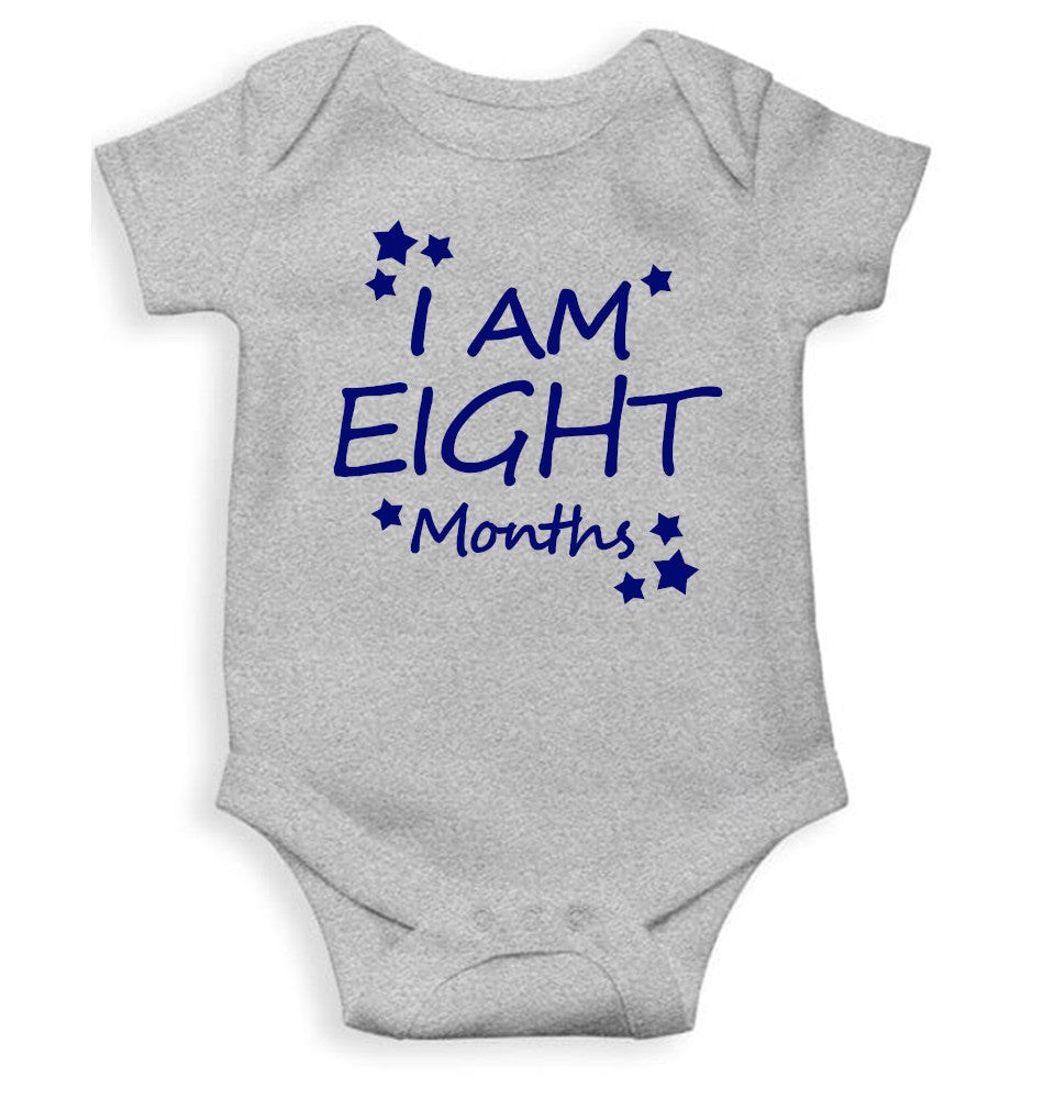 I Am Eight Months Rompers for Baby Girl- FunkyTeesClub
