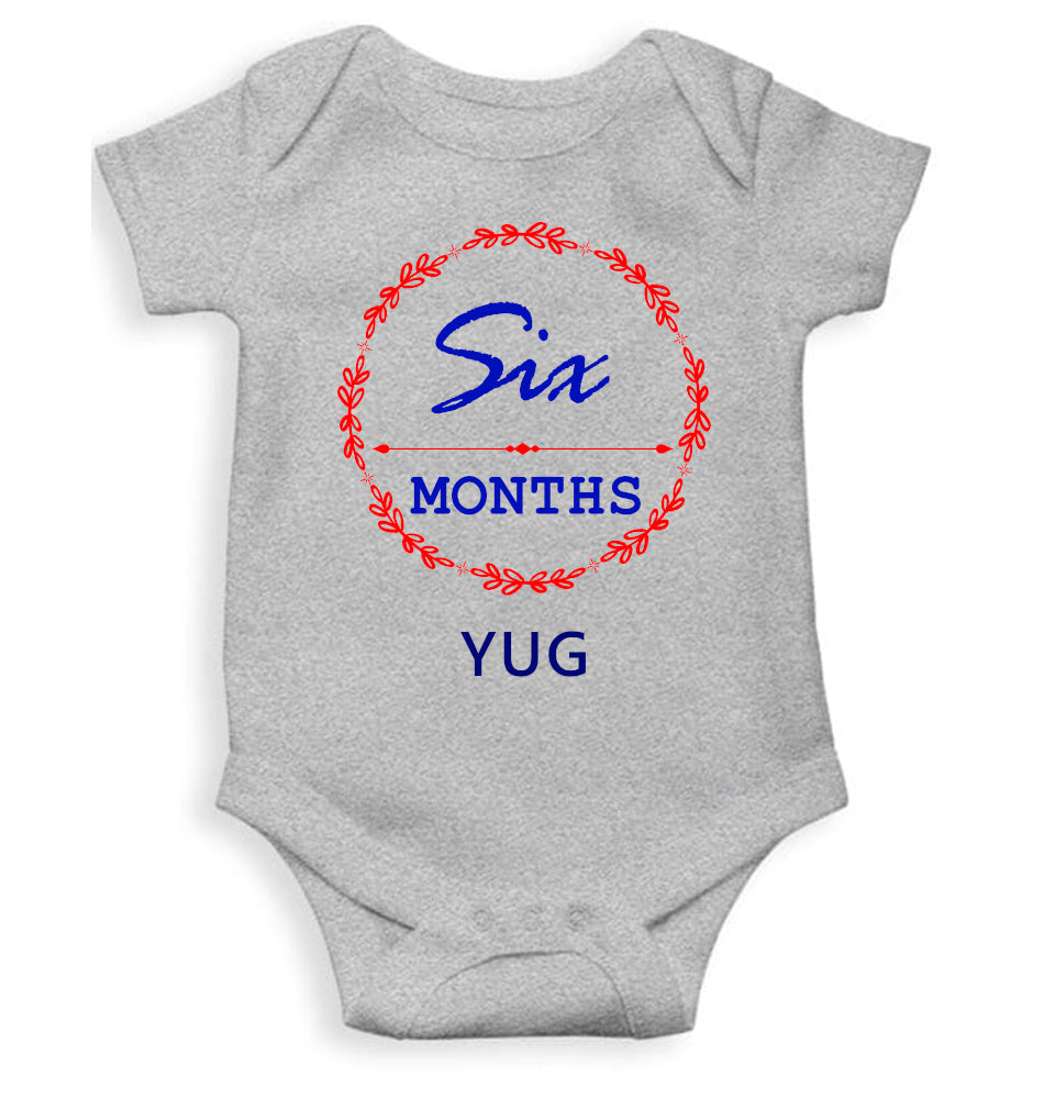 Custom Name Six Months Rompers for Baby Boy- FunkyTeesClub