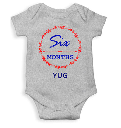 Custom Name Six Months Rompers for Baby Boy- FunkyTeesClub