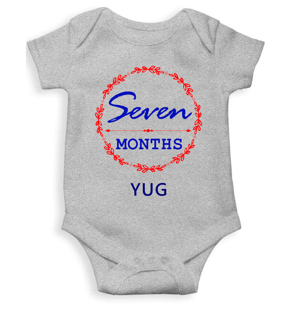 Custom Name Seven Months Rompers for Baby Boy- FunkyTeesClub
