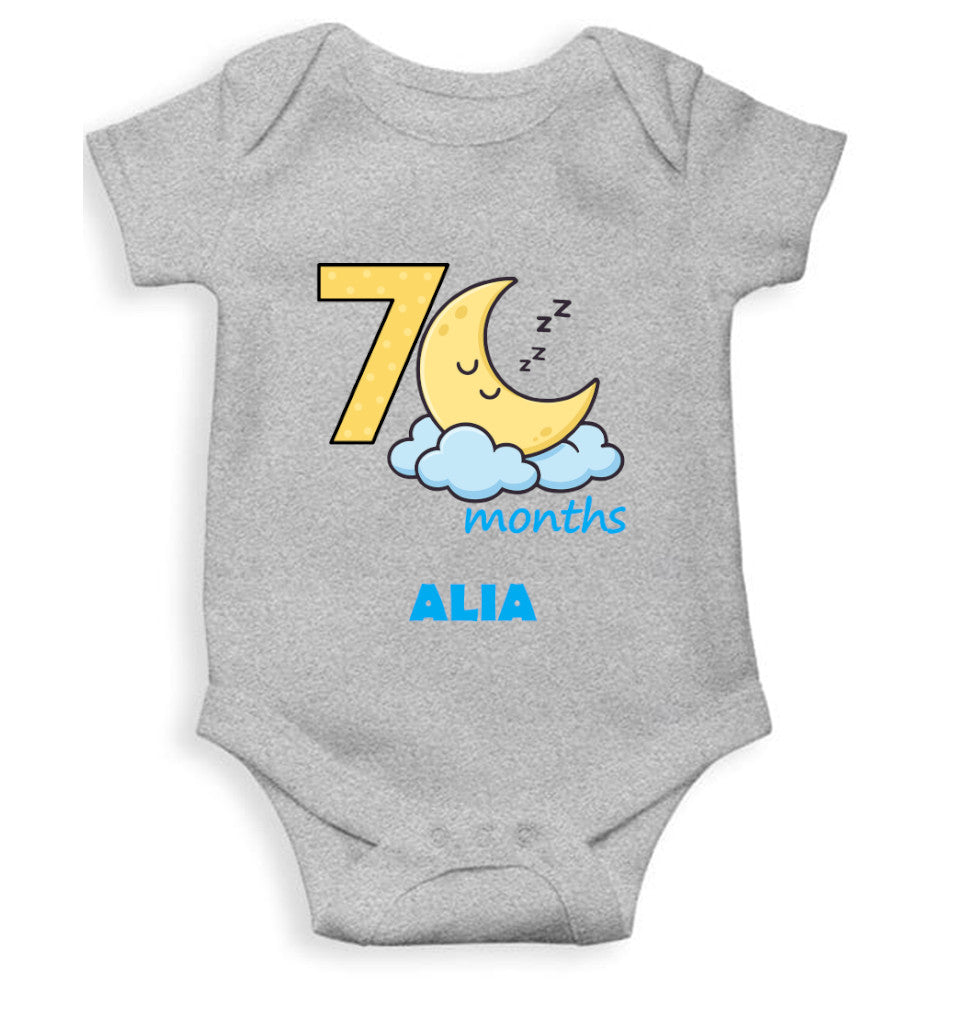Custom Name Seventh Month Rompers for Baby Girl- FunkyTeesClub