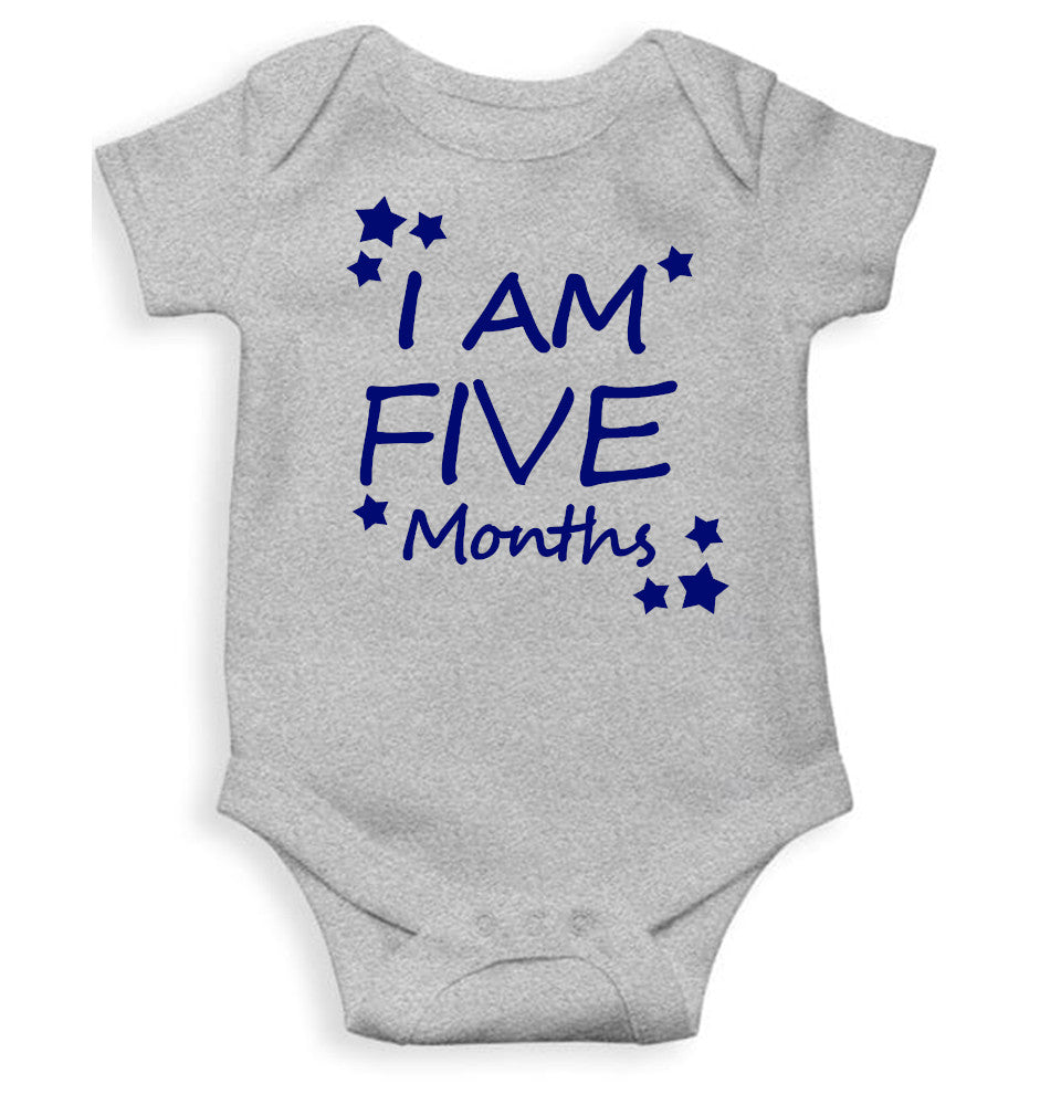 I Am Five Months Rompers for Baby Boy- FunkyTeesClub