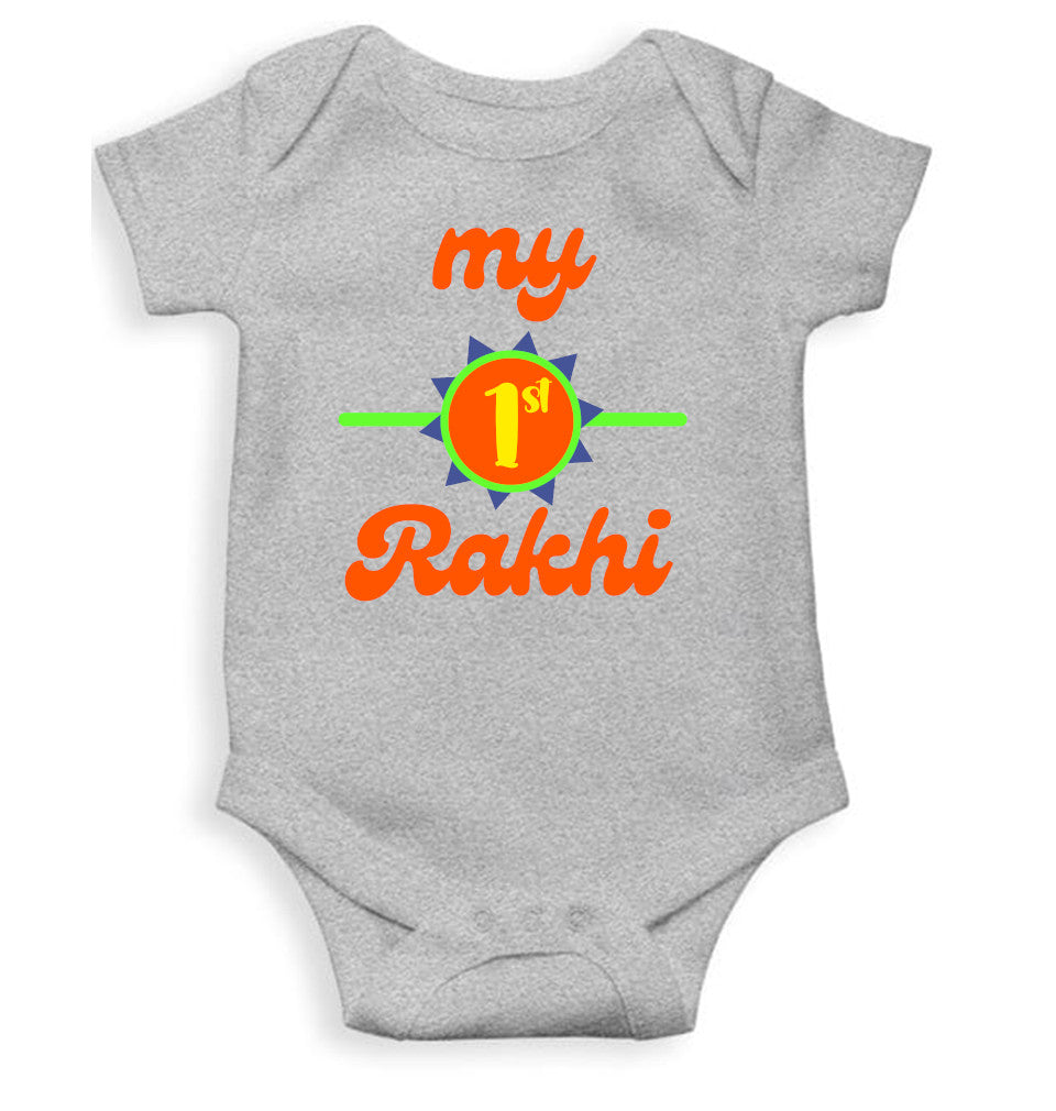 My First Rakhi Rakshabandhan Rompers for Baby Girl- FunkyTeesClub