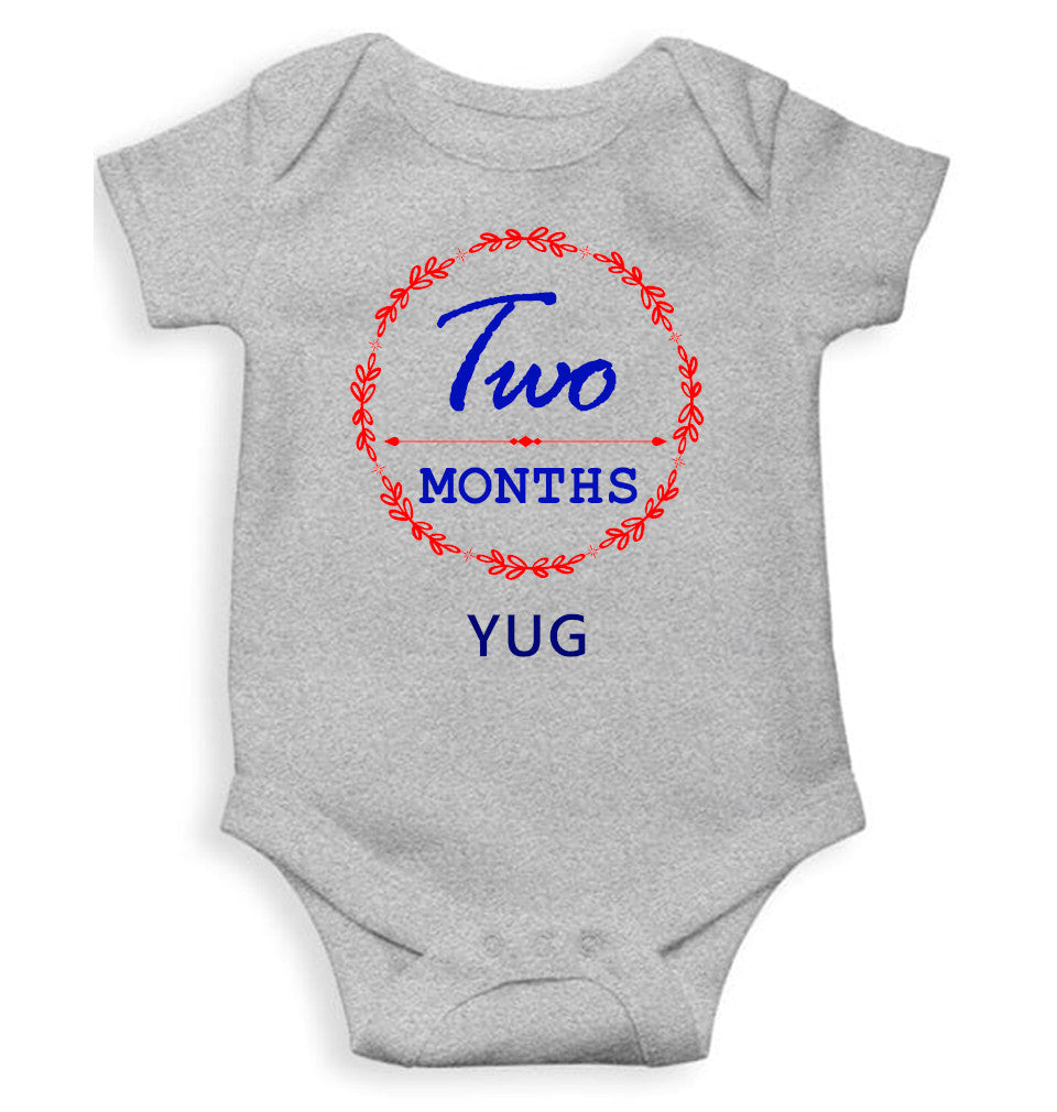Custom Name Two Month Rompers for Baby Boy- FunkyTeesClub