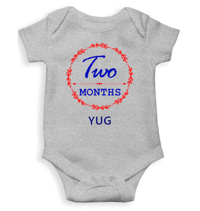 Custom Name Two Month Rompers for Baby Boy- FunkyTeesClub