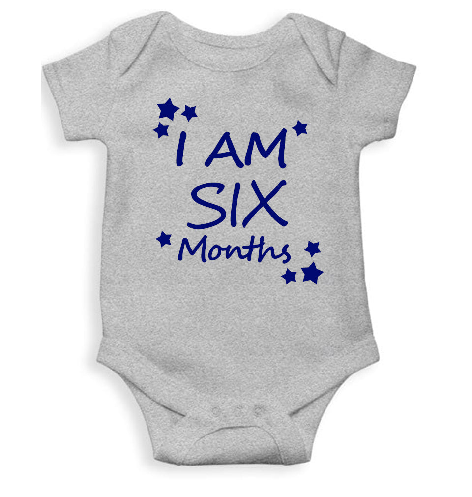 I Am Six Months Rompers for Baby Girl- FunkyTeesClub