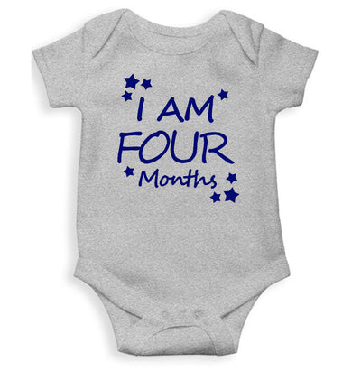 I Am Four Months Rompers for Baby Girl- FunkyTeesClub