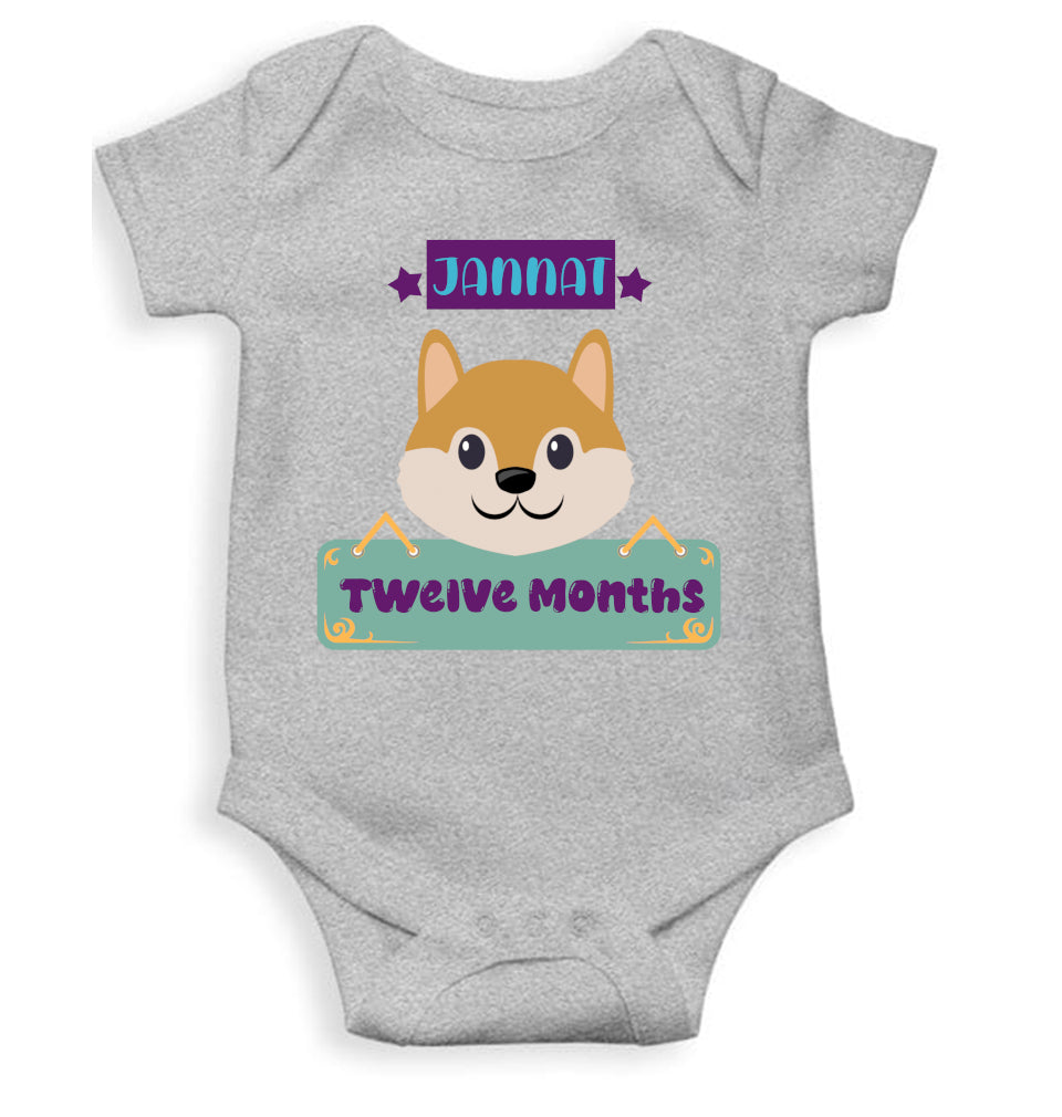 Custom Name Twelve Months Rompers for Baby Girl- FunkyTeesClub