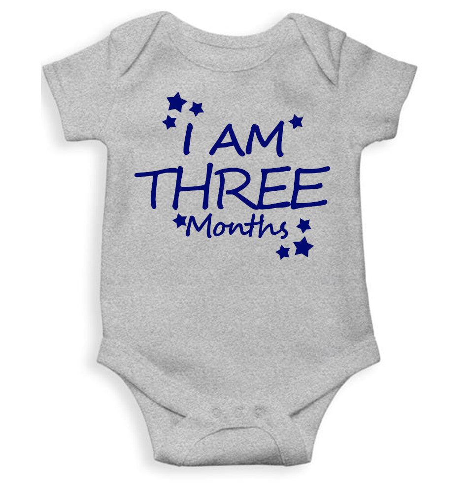 I Am Three Months Rompers for Baby Boy- FunkyTeesClub