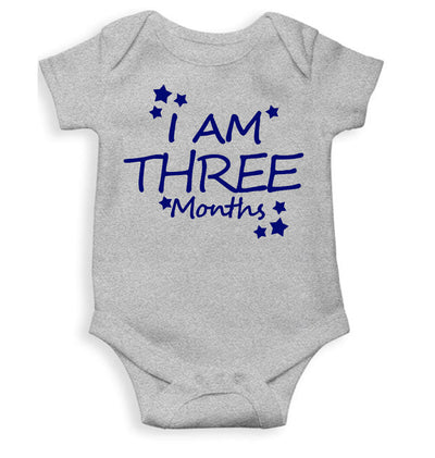 I Am Three Months Rompers for Baby Boy- FunkyTeesClub