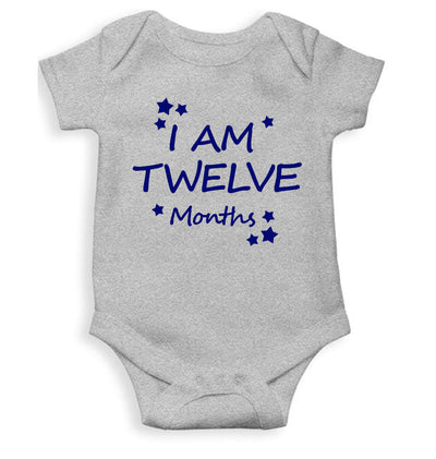 I Am Twelve Months Rompers for Baby Girl- FunkyTeesClub
