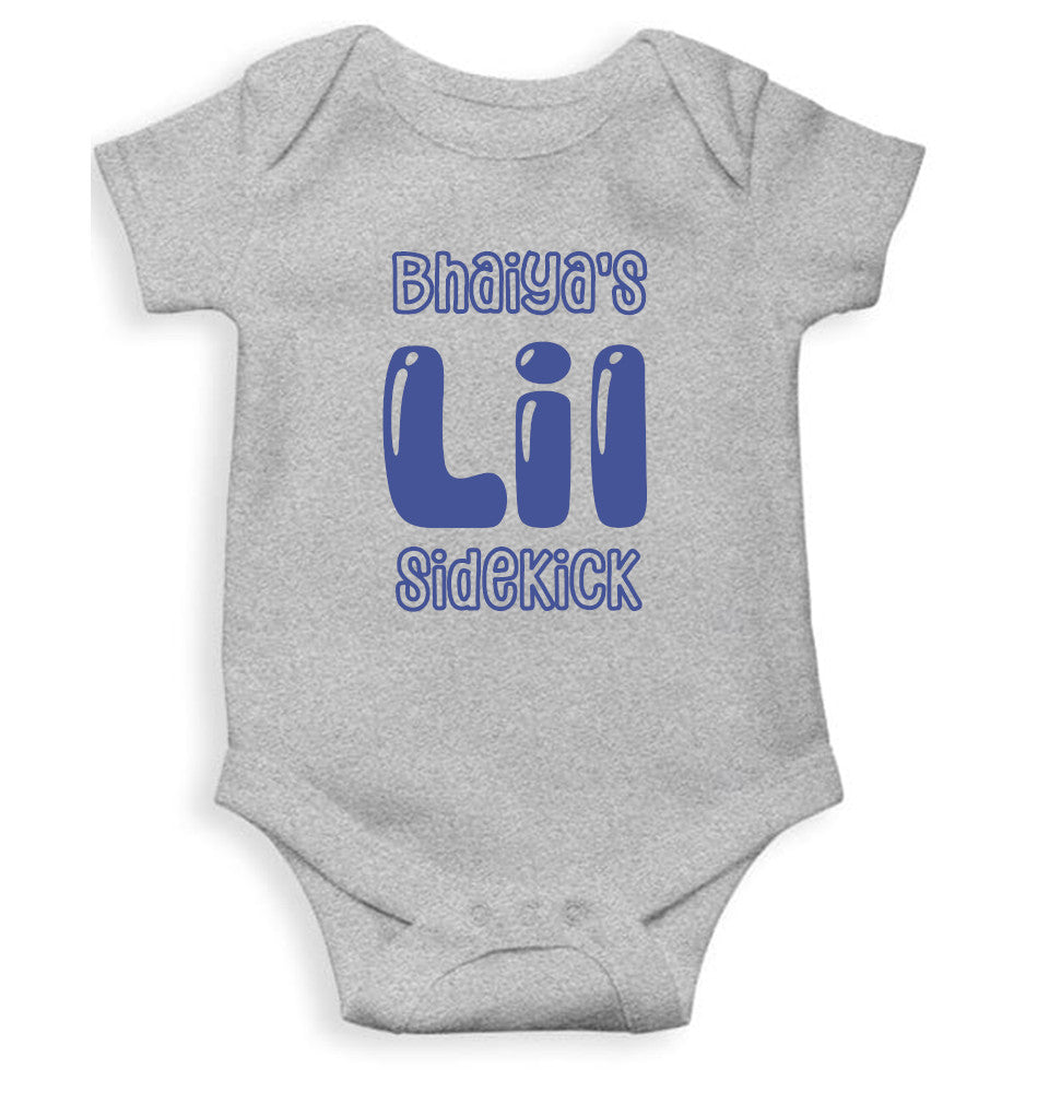 Bhaiyas Little Sidekick Rakshabandhan Rompers for Baby Girl- FunkyTeesClub