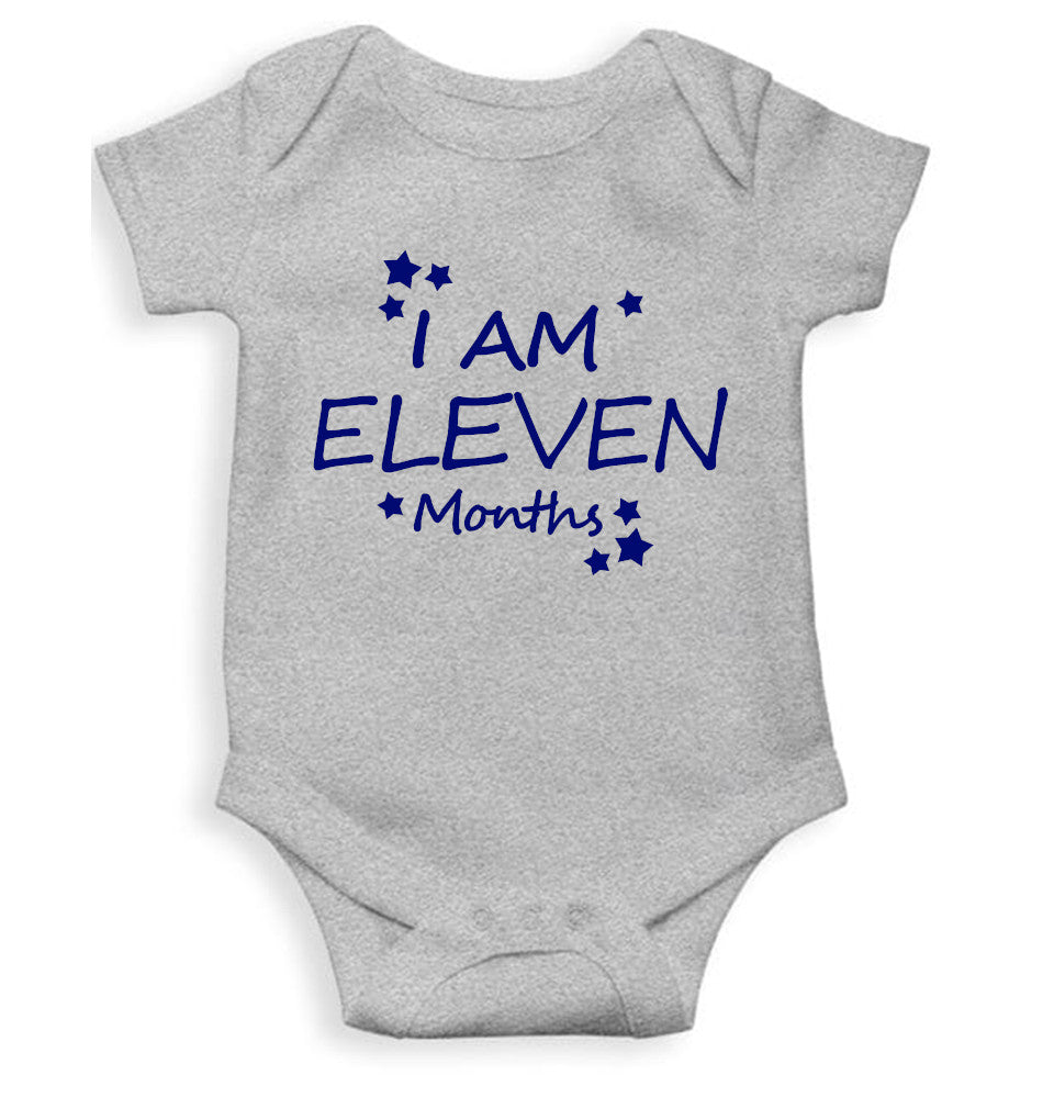 I Am Eleven Months Rompers for Baby Girl- FunkyTeesClub