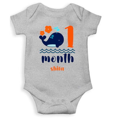 Custom Name Month One Rompers for Baby Girl- FunkyTeesClub