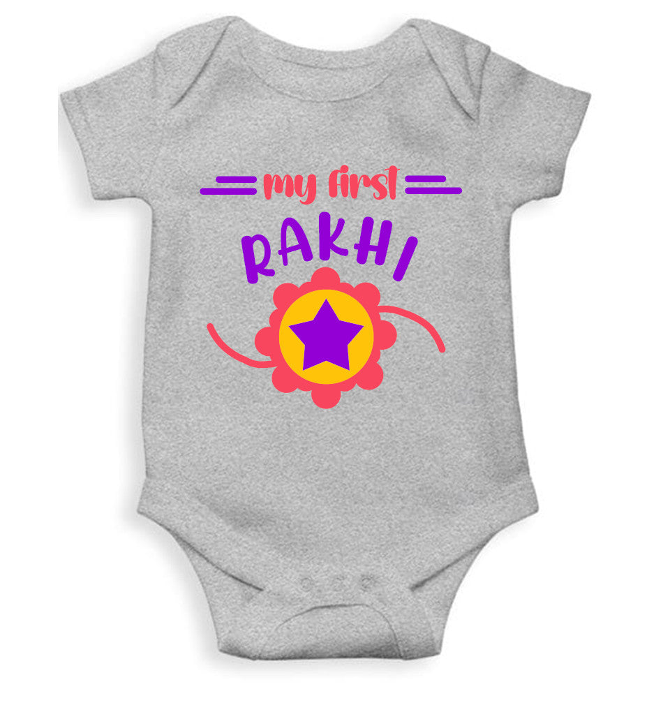 My First Rakhi Rakshabandhan Rompers for Baby Girl- FunkyTeesClub