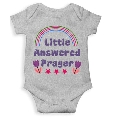 Little Answered Prayer New Born Rompers for Baby Girl- FunkyTeesClub