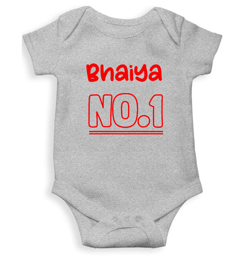 Bhaiya No.1 Rakshabandhan Rompers for Baby Girl- FunkyTeesClub