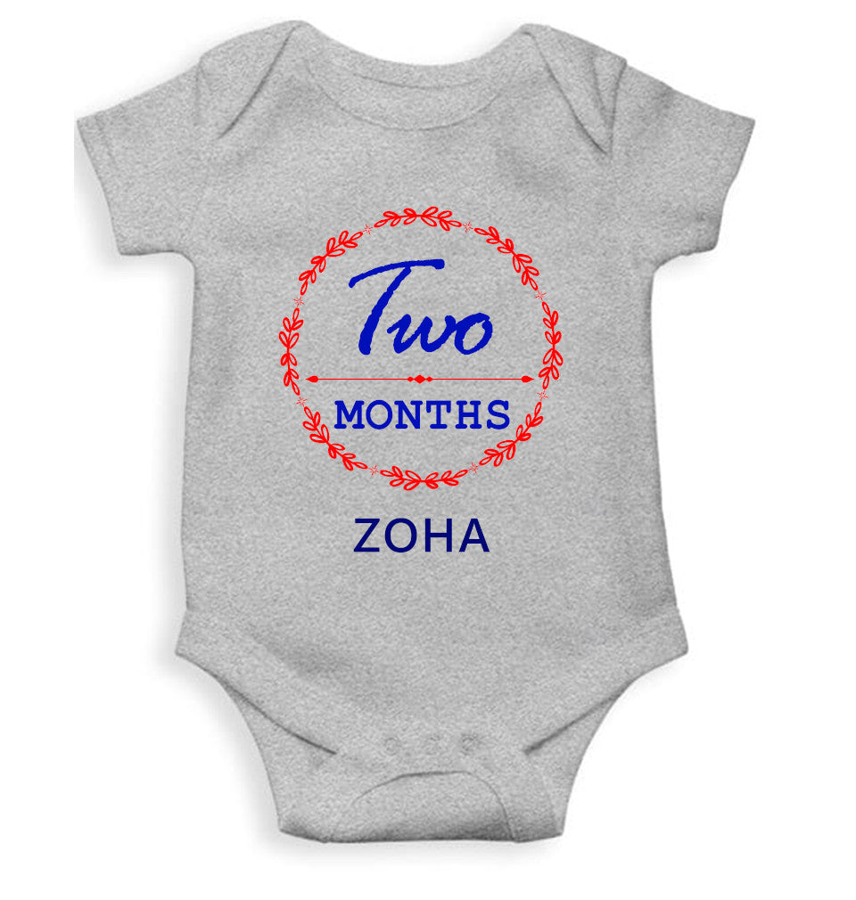 Custom Name Two Months Rompers for Baby Girl- FunkyTeesClub