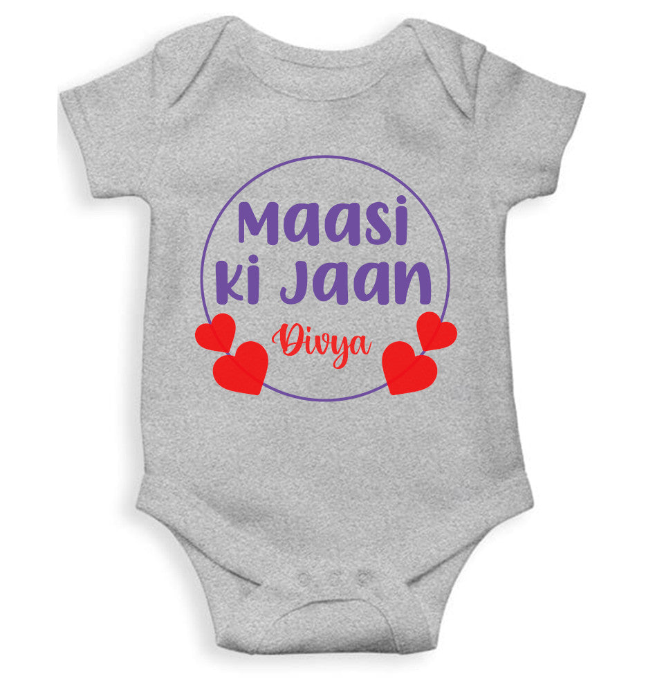 Custom Name Maasi Ki Jaan New Born Rompers for Baby Girl- FunkyTeesClub