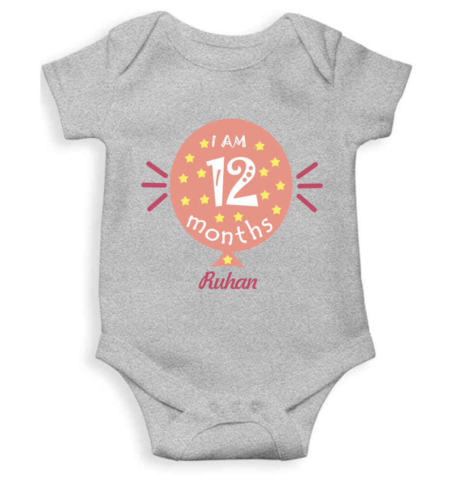 I Am Twelve Months Rompers for Baby Boy- FunkyTeesClub