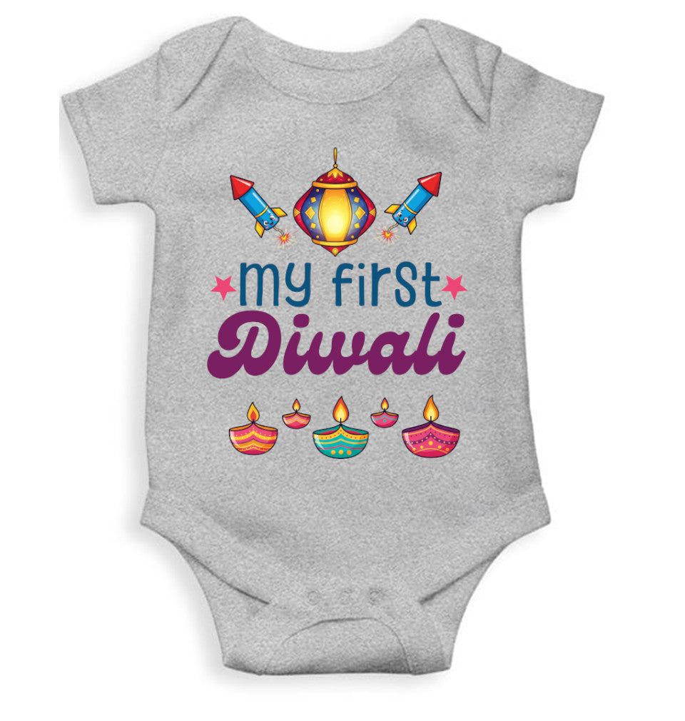 My First Diwali Fun Diwali Rompers for Baby Girl- FunkyTeesClub