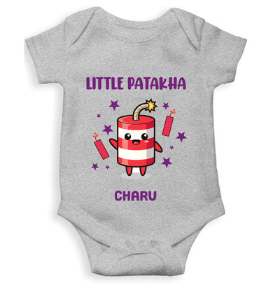 Custom Name Little Patakha Diwali Rompers for Baby Boy- FunkyTeesClub